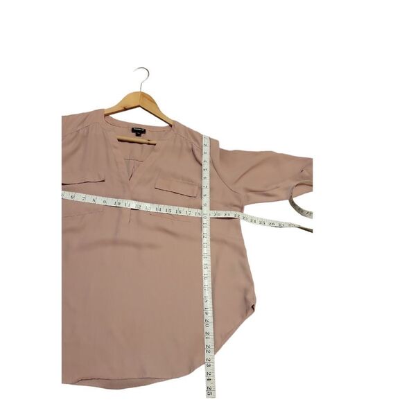 Torrid Harper Georgette Pullover 3/4 Sleeve Blouse Pink Rose Blush Mauve 00 - Picture 11 of 13